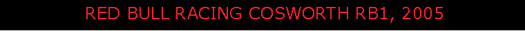 Text Box:               RED BULL RACING COSWORTH RB1, 2005 