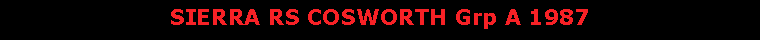 Text Box: SIERRA RS COSWORTH Grp A 1987 